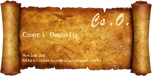Cseri Ompoly névjegykártya